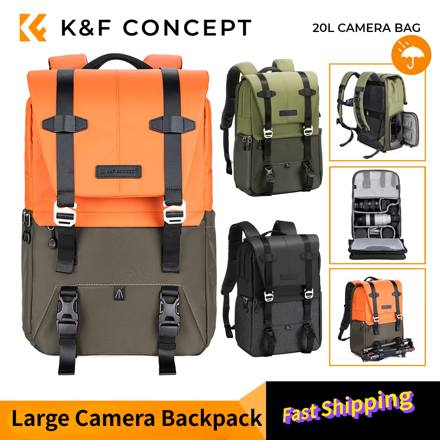 Photography Product - K&F CONCEPT Camera Backpack Travel Photography