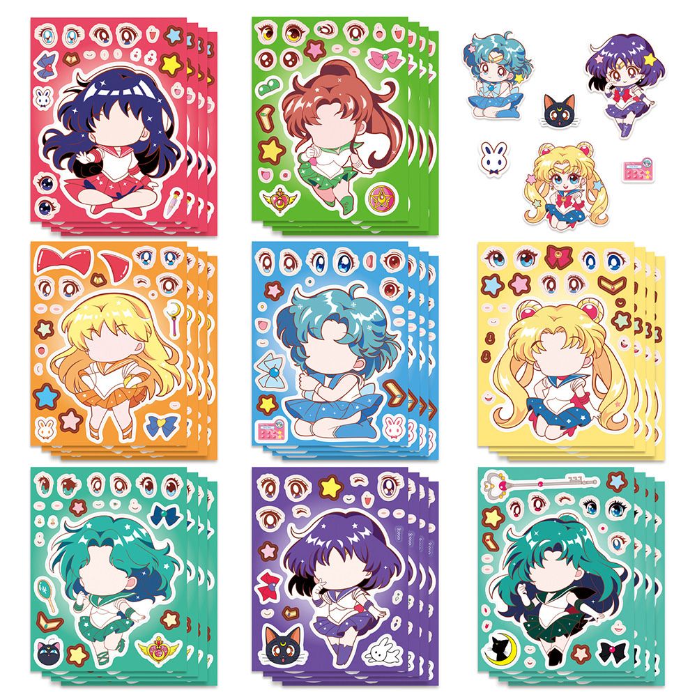 Photography Anime - 8/16PCS Sailor Moon Face-Change Puzzle DIY