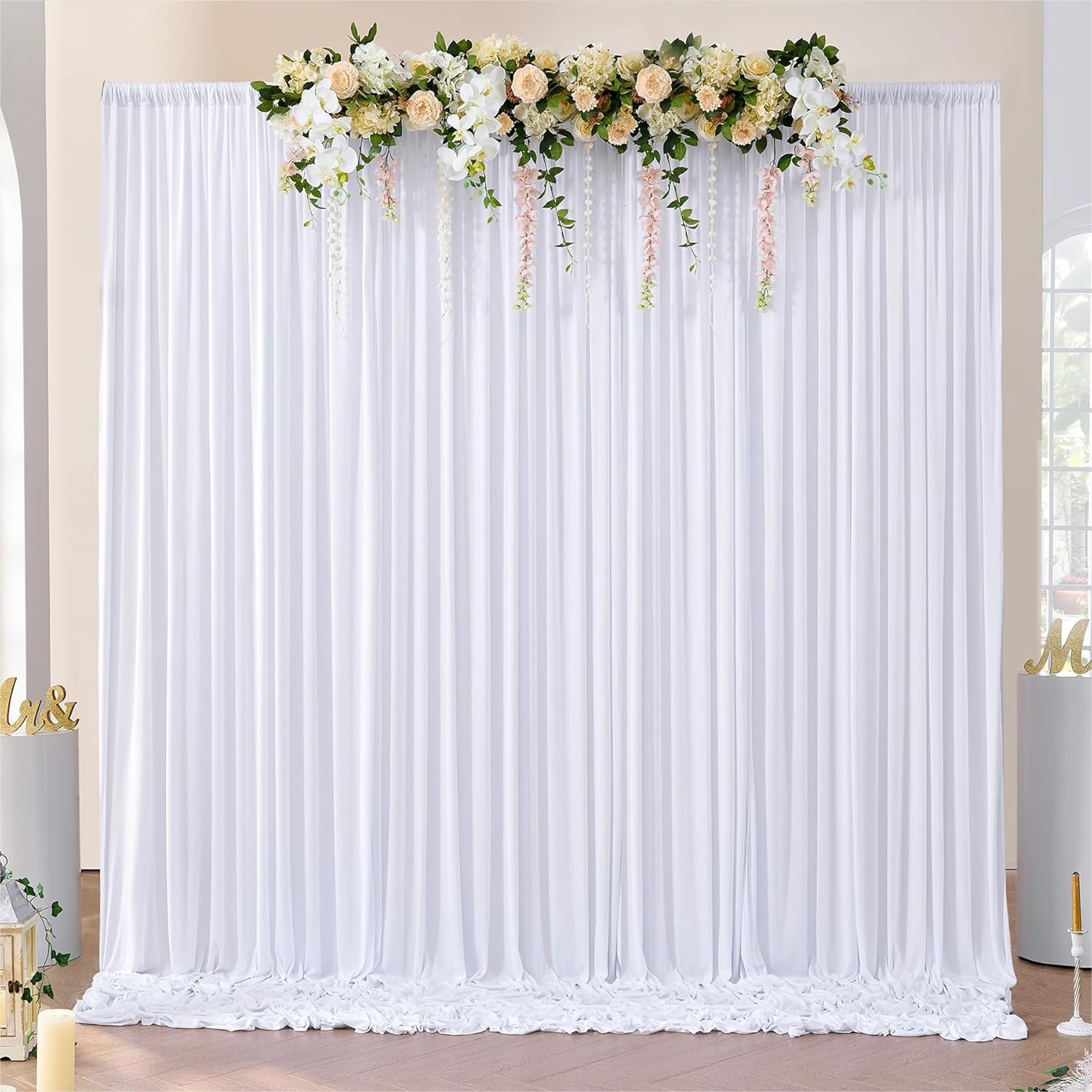 Photography Product - White Backdrop Curtains 10x10 ft for