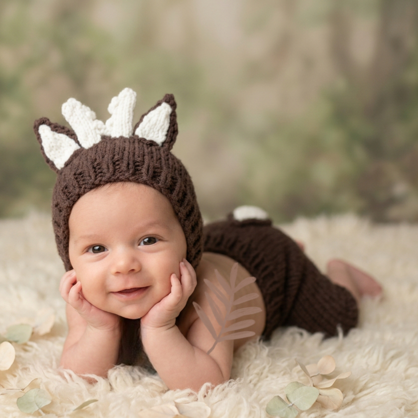 Photography Coffee - 2Pcs Newborn Fawn Outfit Photography Props