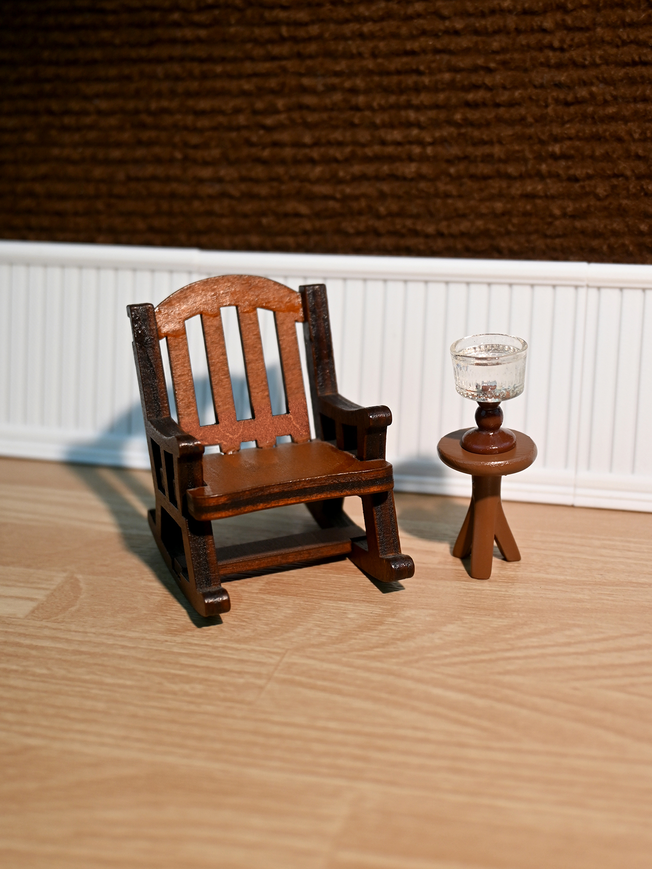 Photography Product - Miniature Rocking Chair, Miniature Desk Lamp,