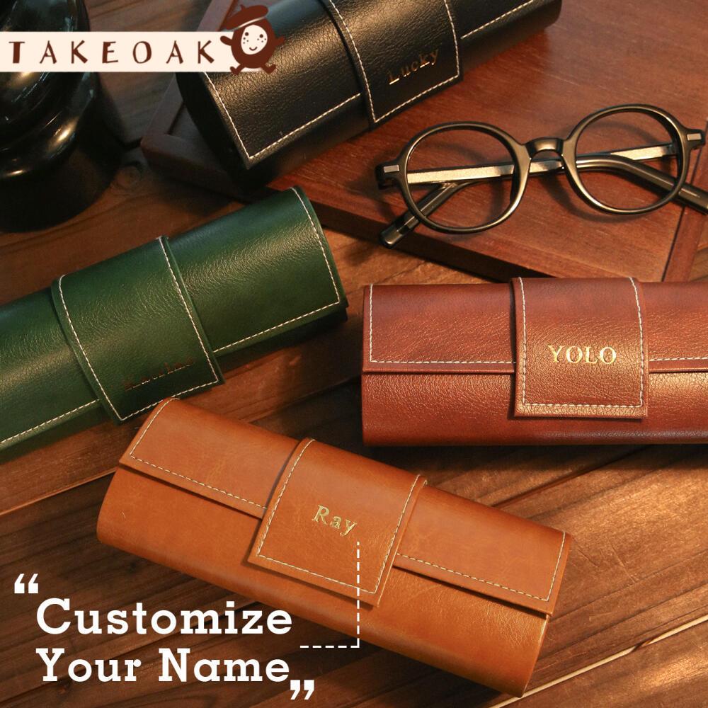 Photography Coffee - Personalized Custom Name Wrap Leather Eyeglasses