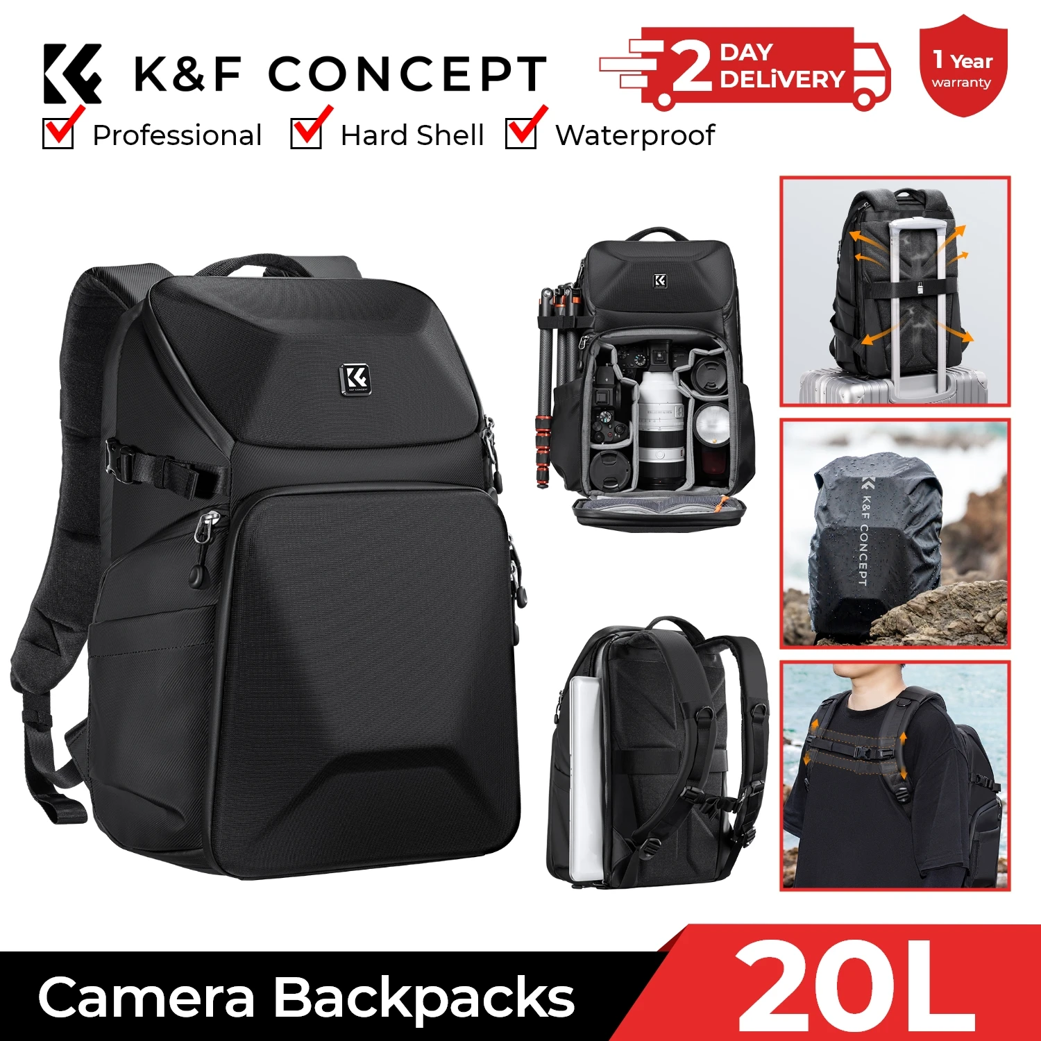 K&F CONCEPT 20L Camera Backpac - مراجعة Photography Product وسعره