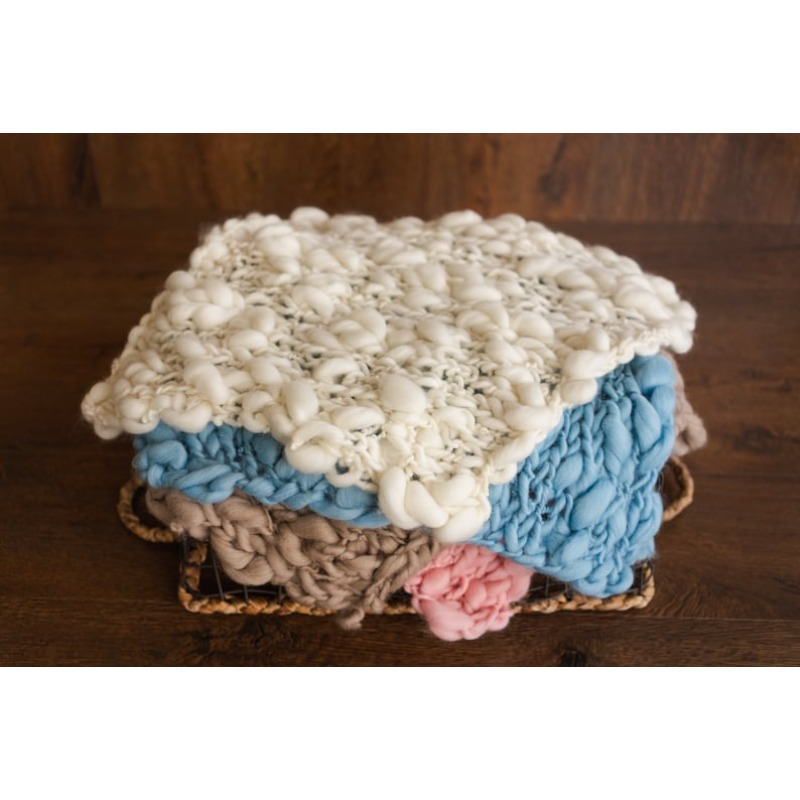 Chunky Knit Merino Baby Blanke - مراجعة Photography Newborn وسعره