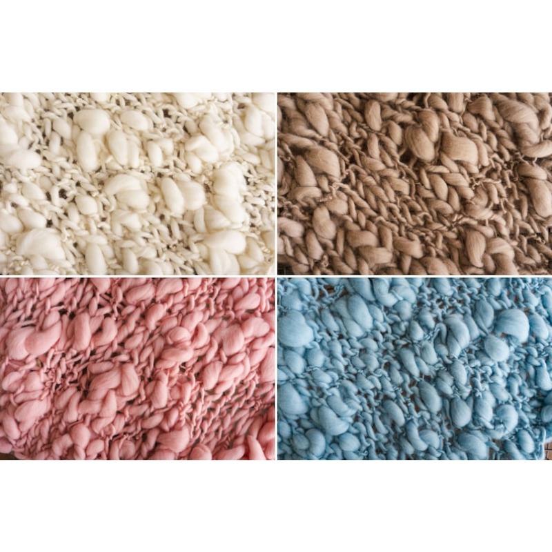 Chunky Knit Merino Baby Blanke - مراجعة Photography Newborn وسعره