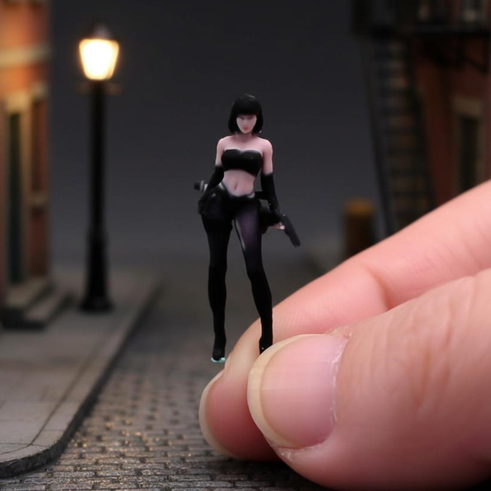 1:64 Scale Female Spy Figure R - مراجعة Photography Close Up وسعره