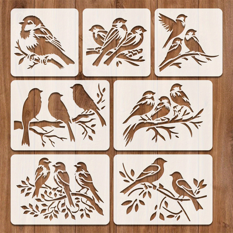 7pc Bird Stencil Set PET Craft - مراجعة Photography Model وسعره