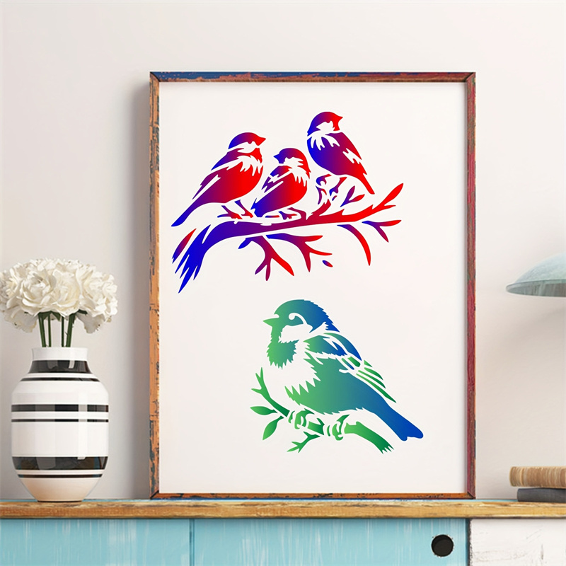 7pc Bird Stencil Set PET Craft - مراجعة Photography Model وسعره