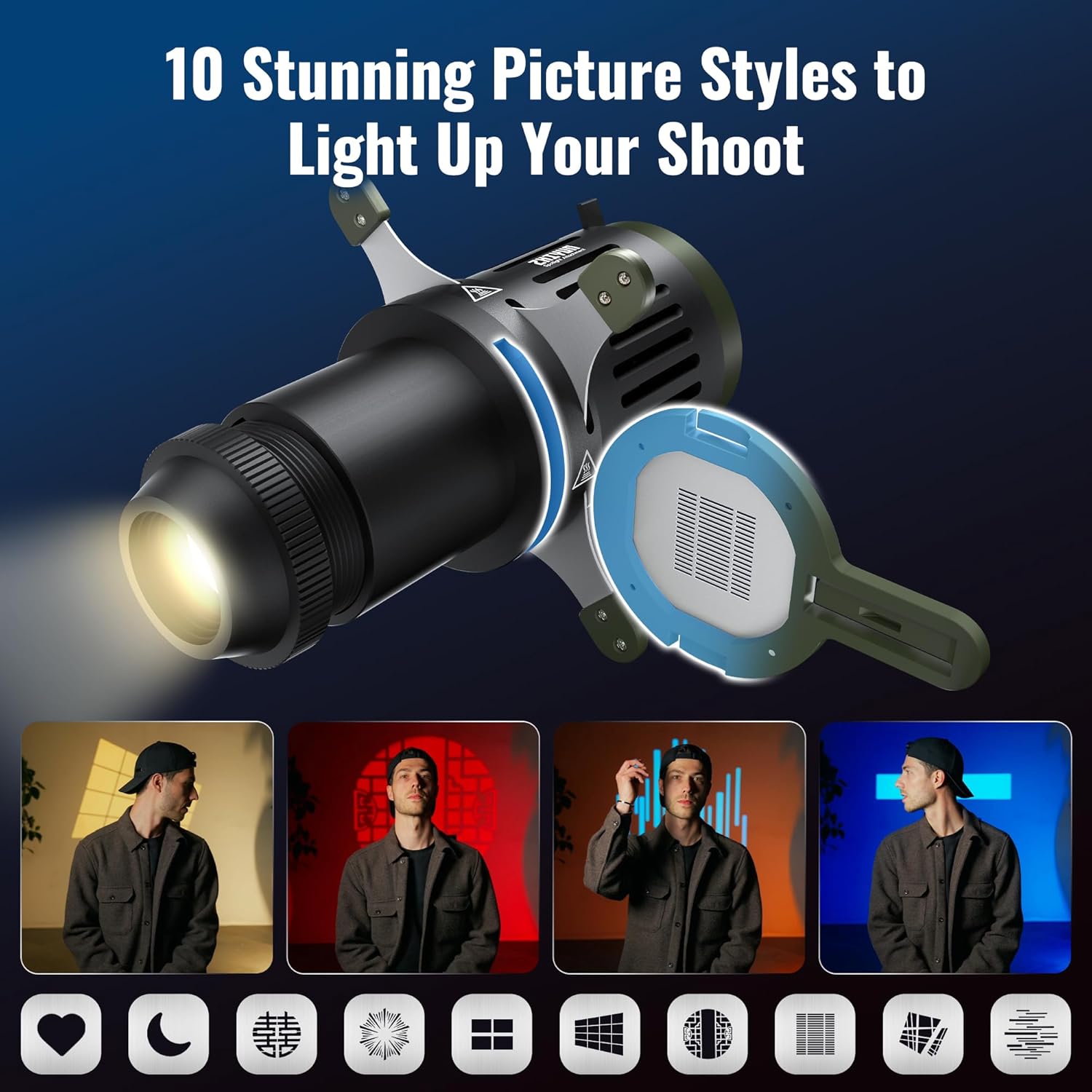 ZHIYUN Mini Spotlight Bowens M - مراجعة Photography Umbrella Lighting Kit وسعره