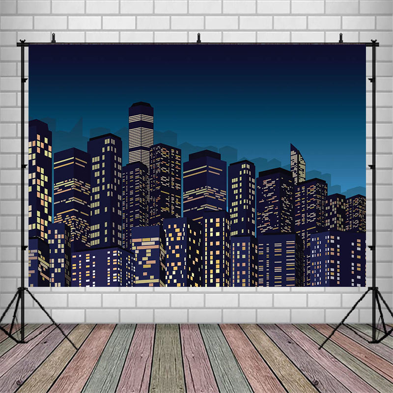 City Silhouette Birthday Backd - مراجعة Photography Urban وسعره