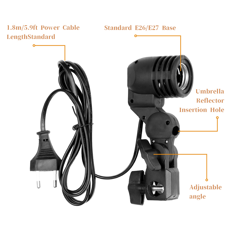 1.8m Cable Cord Light Bulb Sta - مراجعة Photography Umbrella Lighting Kit وسعره