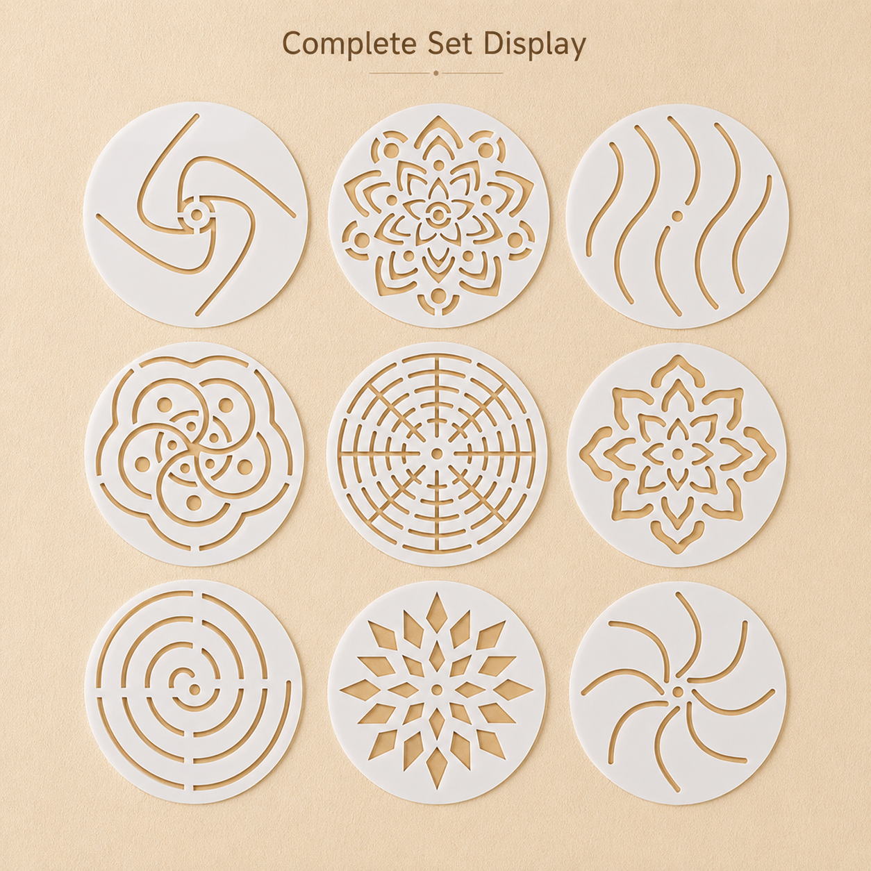 9Pcs 5.5in Round Mandala Stenc - مراجعة Photography Model وسعره