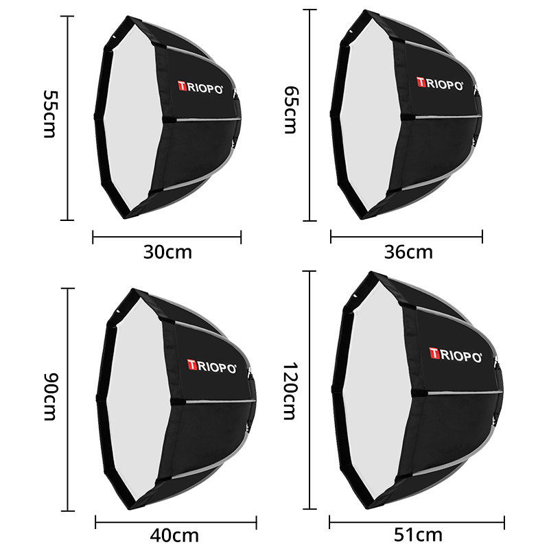 Triopo K2 55cm 65cm 90cm 120cm - مراجعة Photography Umbrella Lighting Kit وسعره