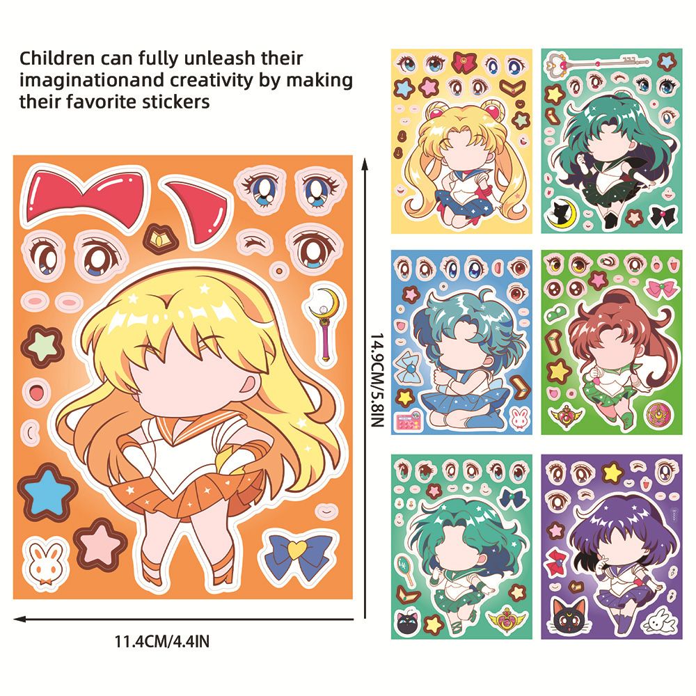 8/16PCS Sailor Moon Face-Chang - مراجعة Photography Anime وسعره