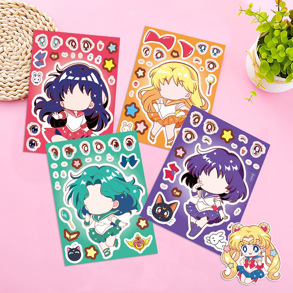 8/16PCS Sailor Moon Face-Chang - مراجعة Photography Anime وسعره