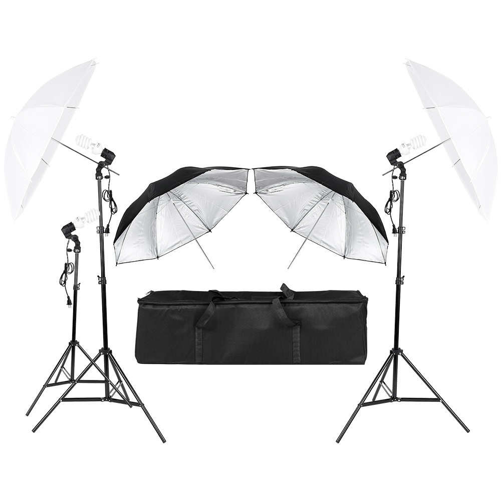 3*45W Photography Photo Video  - مراجعة Photography Umbrella Lighting Kit وسعره