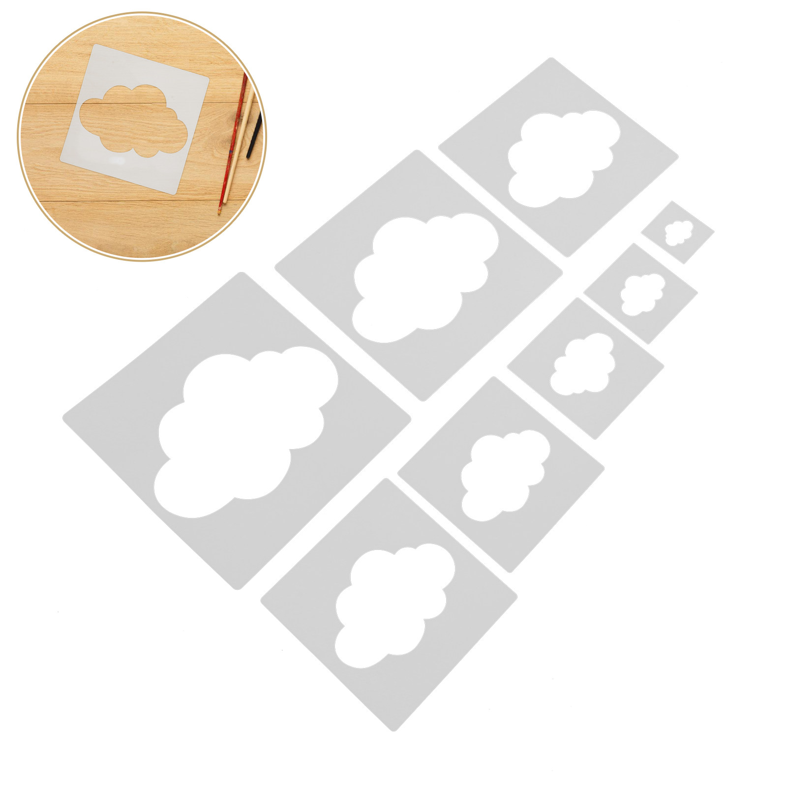 8Pcs Plastic Cloud Stencil Tem - مراجعة Photography Model وسعره