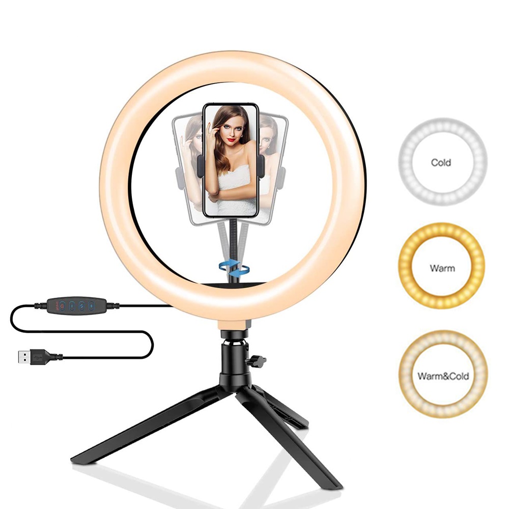 26cm 10 inch Led Ring Selfie L - مراجعة Photography Umbrella Lighting Kit وسعره