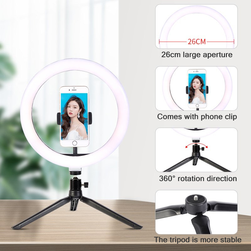 26cm 10 inch Led Ring Selfie L - مراجعة Photography Umbrella Lighting Kit وسعره