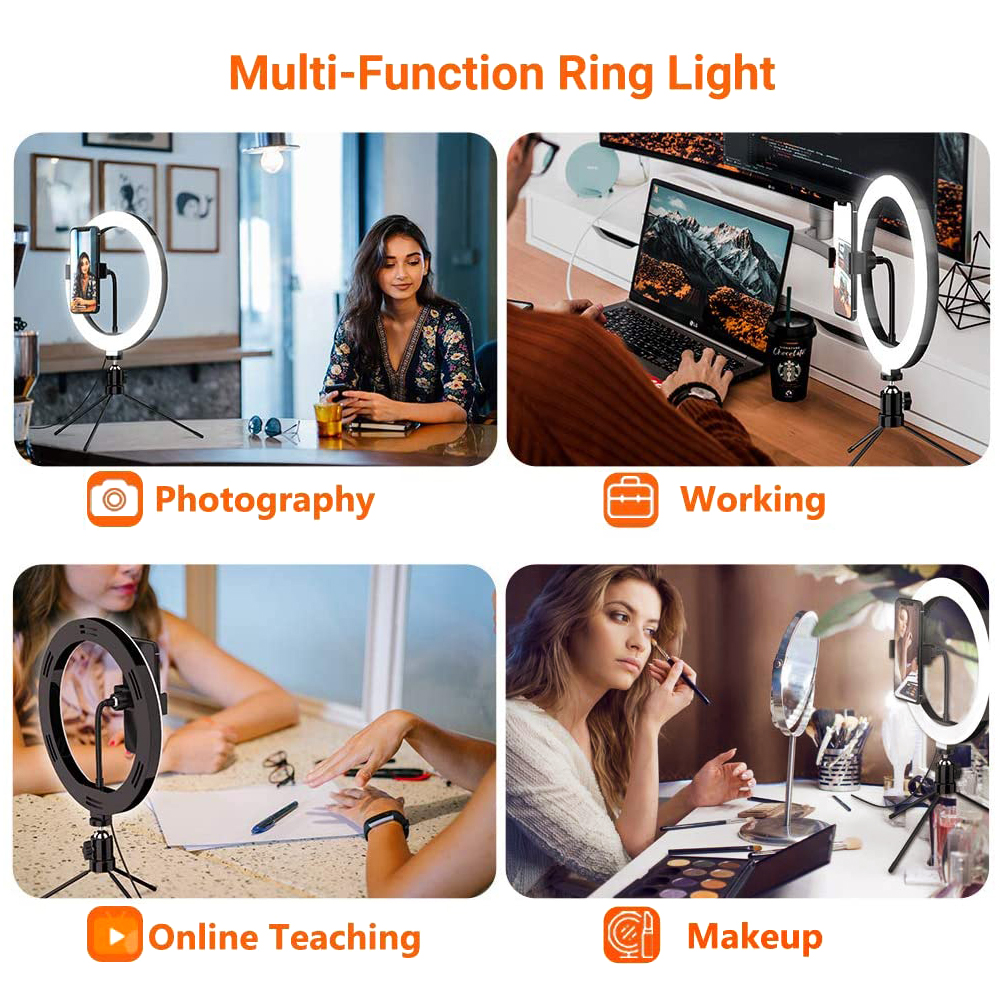26cm 10 inch Led Ring Selfie L - مراجعة Photography Umbrella Lighting Kit وسعره