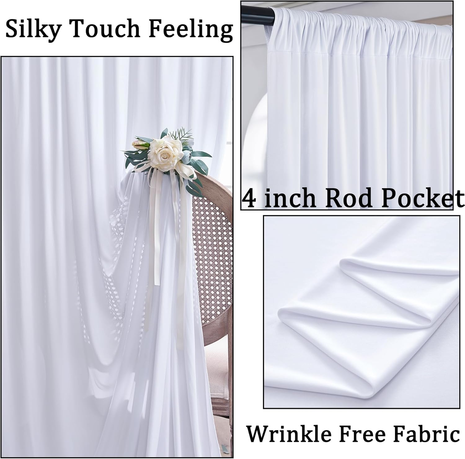 White Backdrop Curtains 10x10  - مراجعة Photography Product وسعره