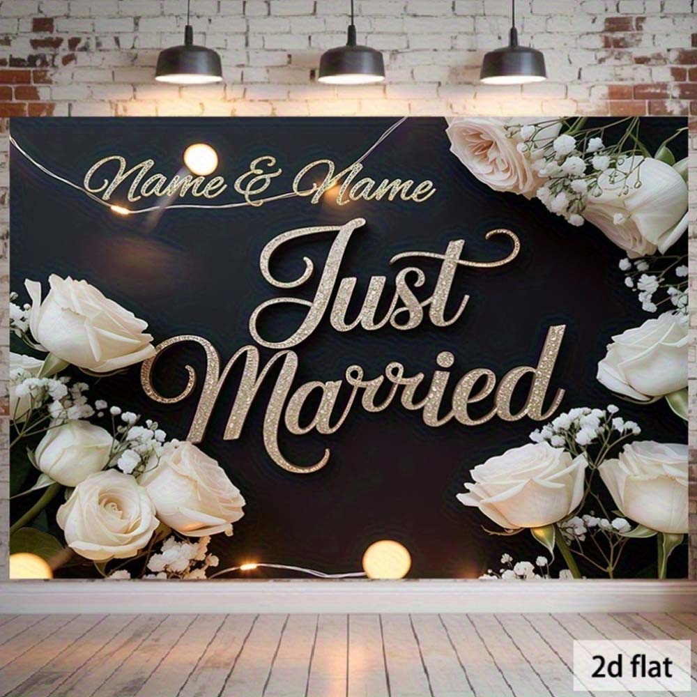 1pc  Just Married Wedding Back - مراجعة Photography Website وسعره