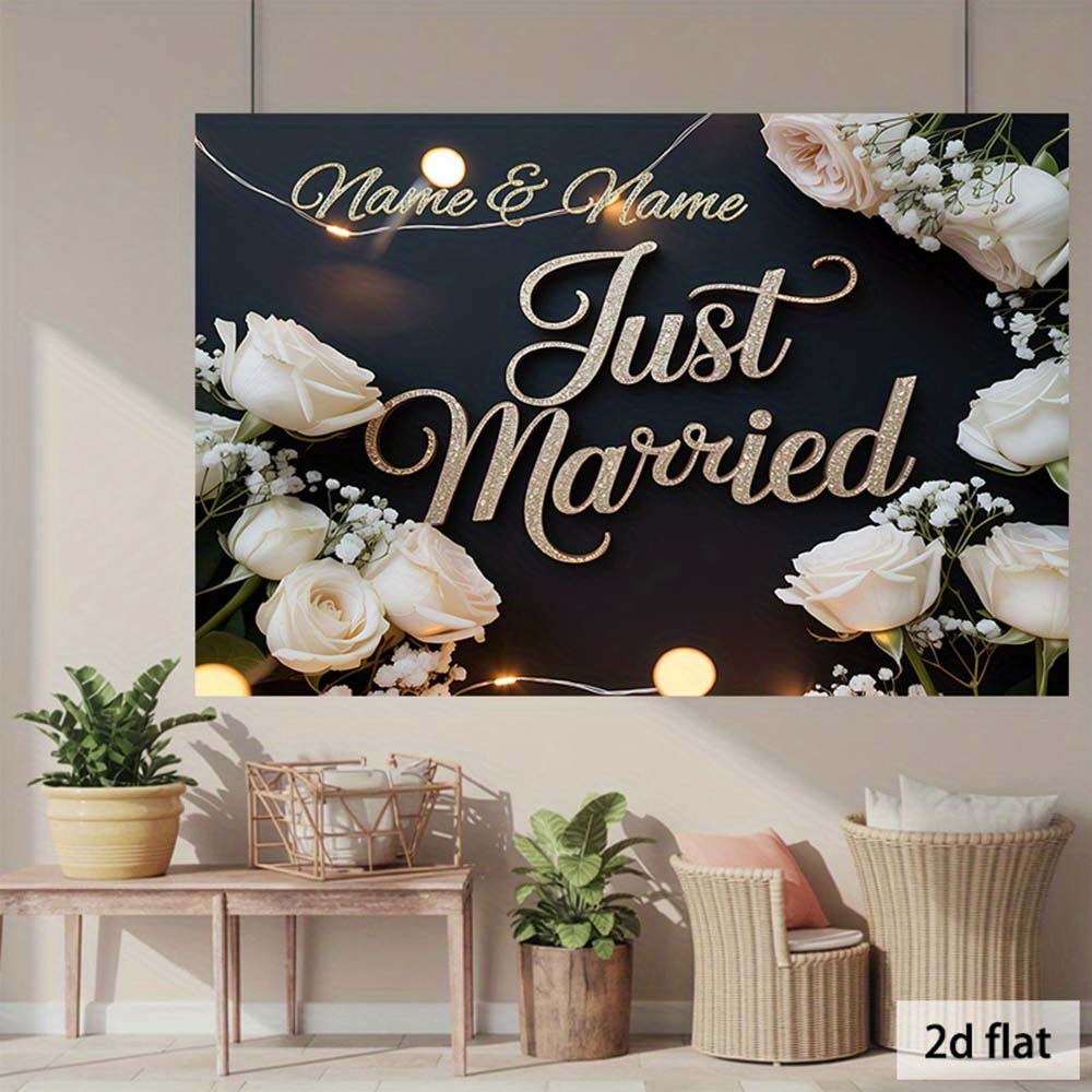 1pc  Just Married Wedding Back - مراجعة Photography Website وسعره