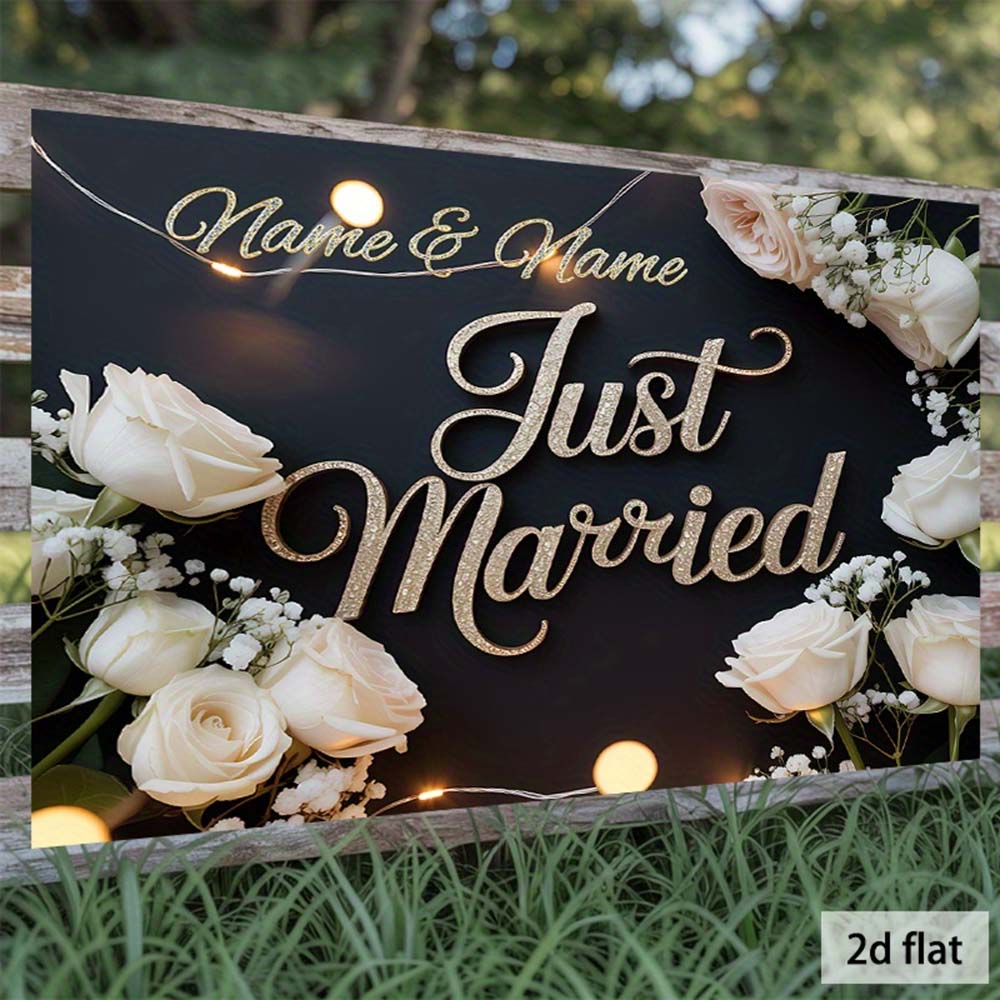 1pc  Just Married Wedding Back - مراجعة Photography Website وسعره