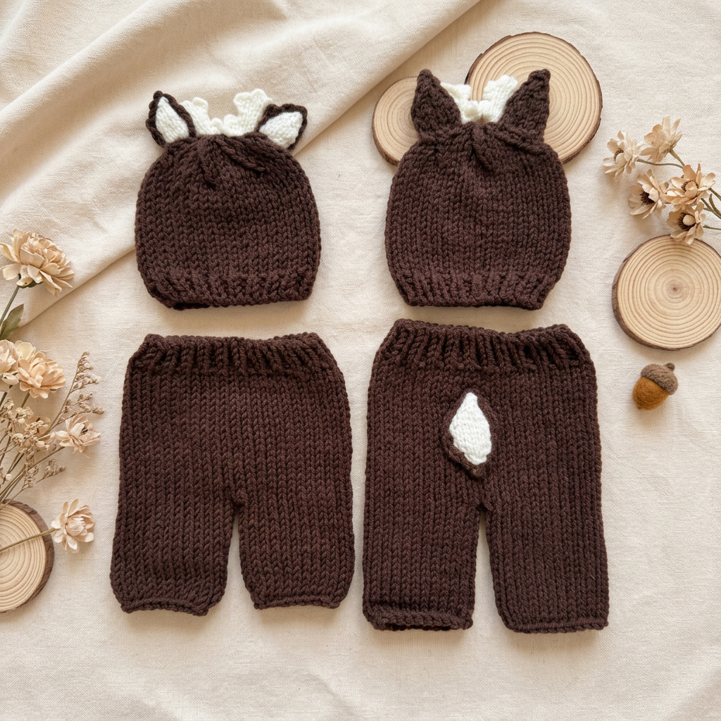 2Pcs Newborn Fawn Outfit Photo - مراجعة Photography Coffee وسعره