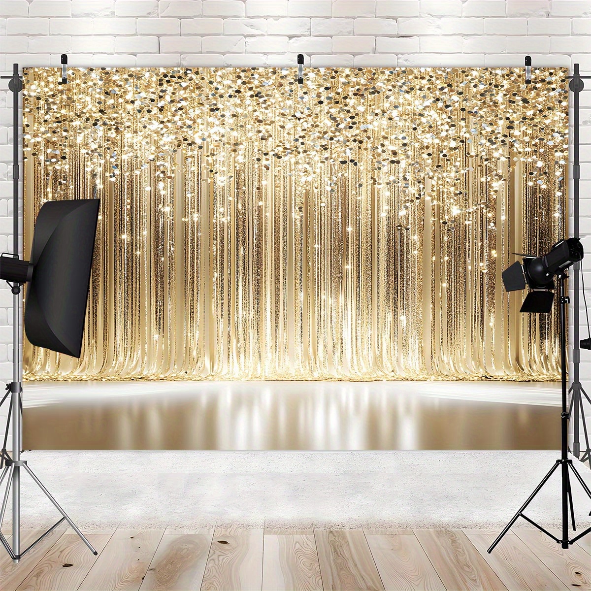 1 curtain with sparkling gold  - مراجعة Photography Youtube وسعره