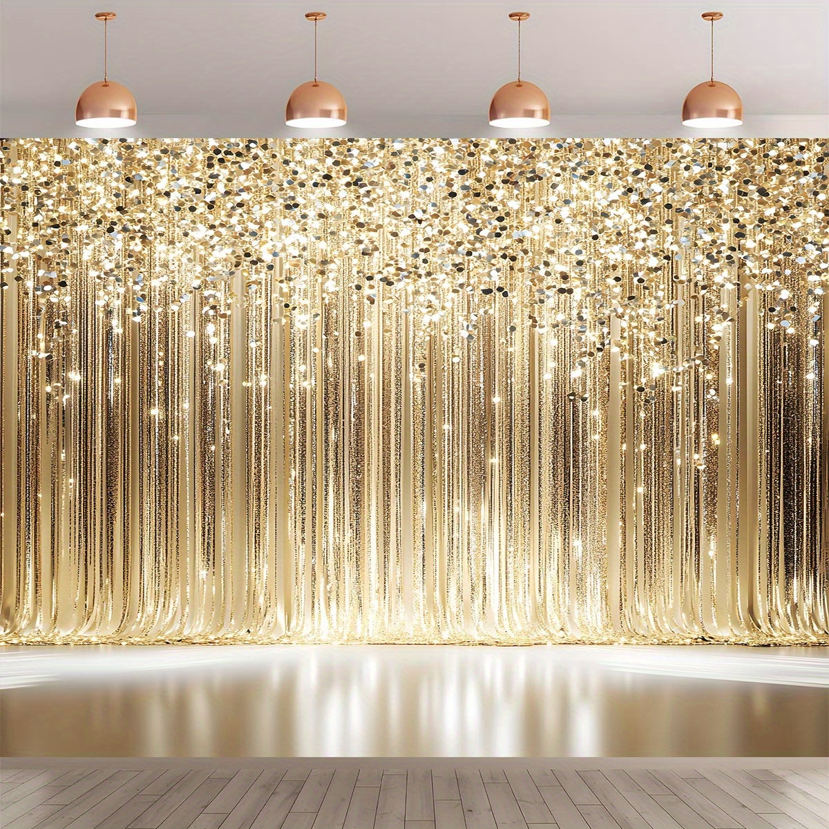 1 curtain with sparkling gold  - مراجعة Photography Youtube وسعره