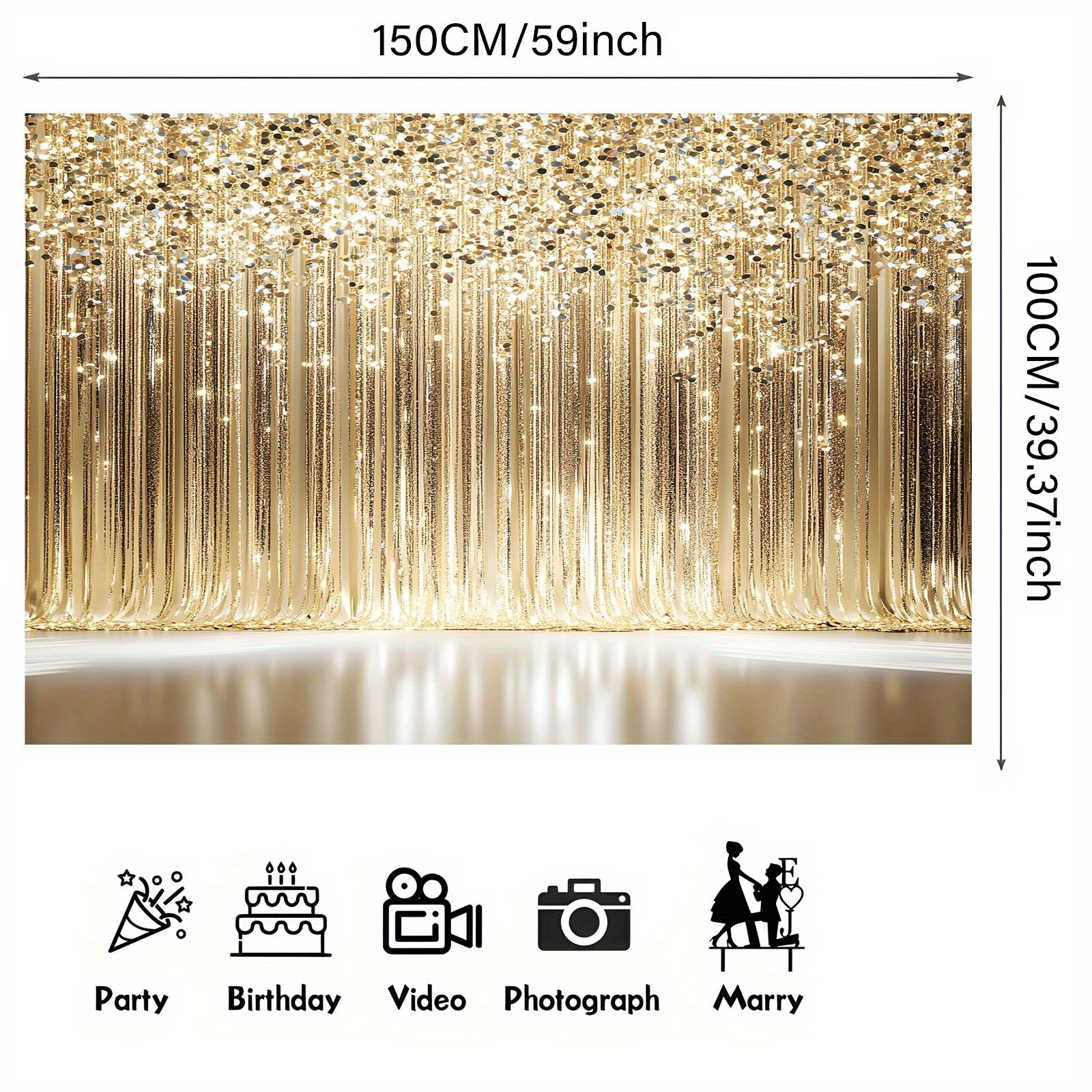 1 curtain with sparkling gold  - مراجعة Photography Youtube وسعره