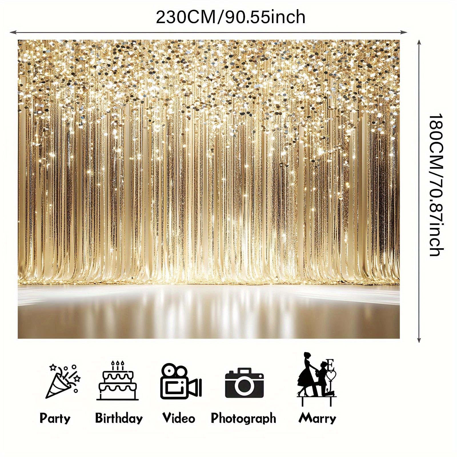 1 curtain with sparkling gold  - مراجعة Photography Youtube وسعره