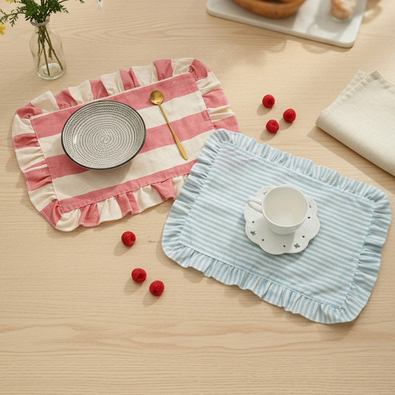 Minimalist Stripe Ruffle Place - مراجعة Photography Coffee وسعره