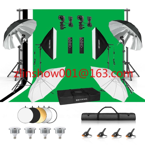 Photo Studio Equipment 2.6*3m/ - مراجعة Photography Umbrella Lighting Kit وسعره