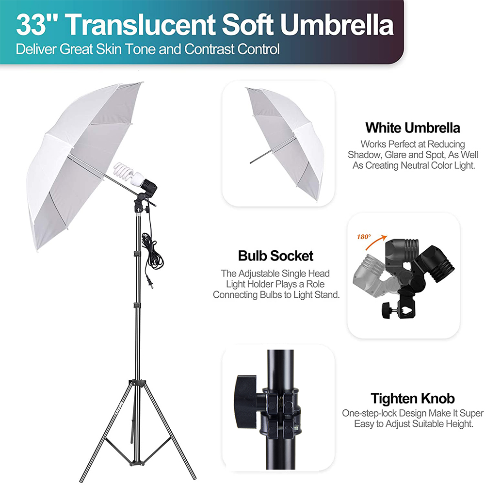 Cost-effective  Photo Studio E - مراجعة Photography Umbrella Lighting Kit وسعره