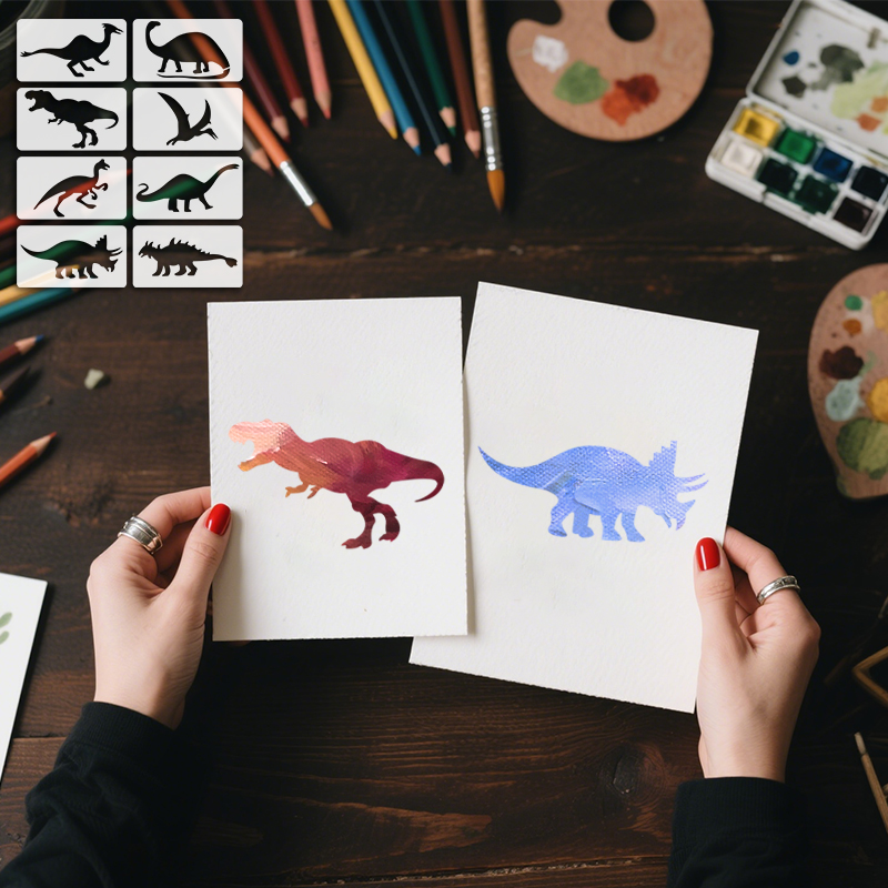 YOMDID 8pcs Dinosaur Drawing T - مراجعة Photography Model وسعره
