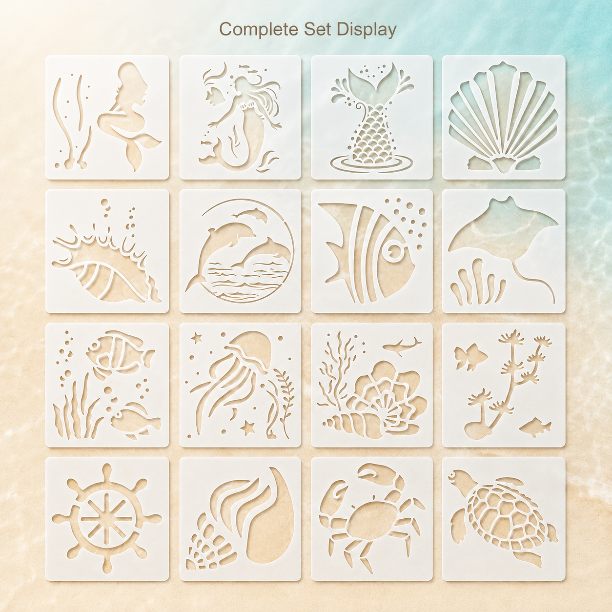 16Pcs 3.9x3.9in Ocean Animal S - مراجعة Photography Model وسعره
