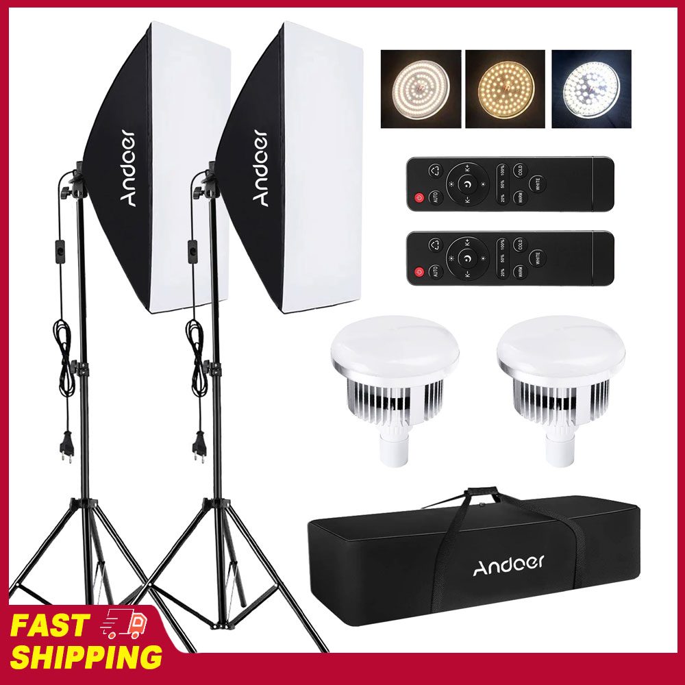 Andoer Softbox Lighting Set St - مراجعة Photography Umbrella Lighting Kit وسعره