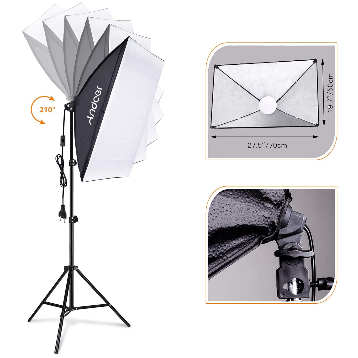 Andoer Softbox Lighting Set St - مراجعة Photography Umbrella Lighting Kit وسعره
