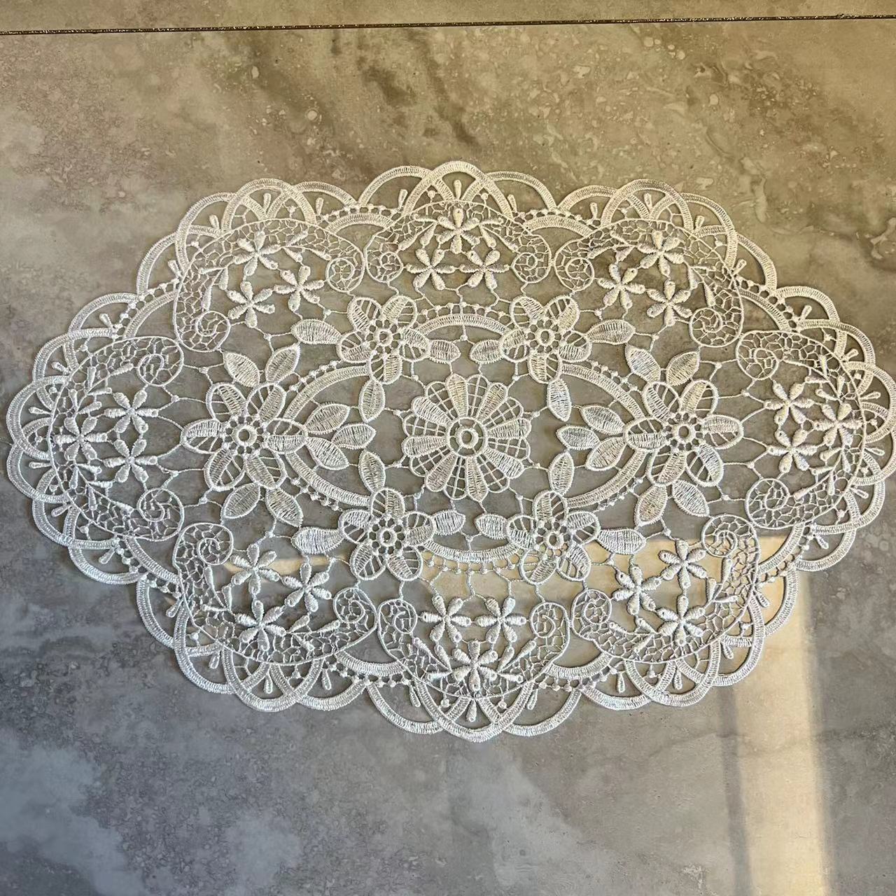 French Style Retro Oval Lace P - مراجعة Photography Coffee وسعره